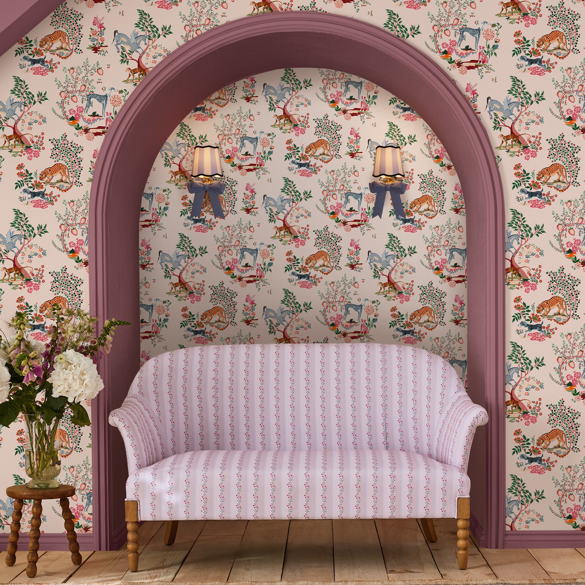 Painted Kingdom Wallpaper 125528 By Cath Kidston In Pink